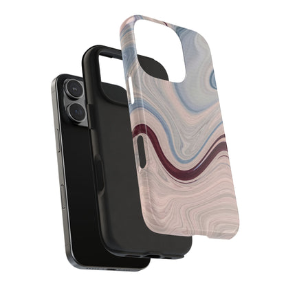 Marble Swirl Elegance – iPhone Case with Blue & Pink Abstract Art - BOGO Cases