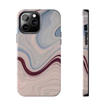 Marble Swirl Elegance – iPhone Case with Blue & Pink Abstract Art - BOGO Cases