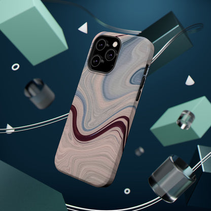 Marble Swirl Elegance – MagSafe Case with Abstract Blue & Pink Marble Art - BOGO Cases