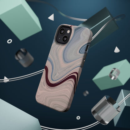 Marble Swirl Elegance – MagSafe Case with Abstract Blue & Pink Marble Art - BOGO Cases