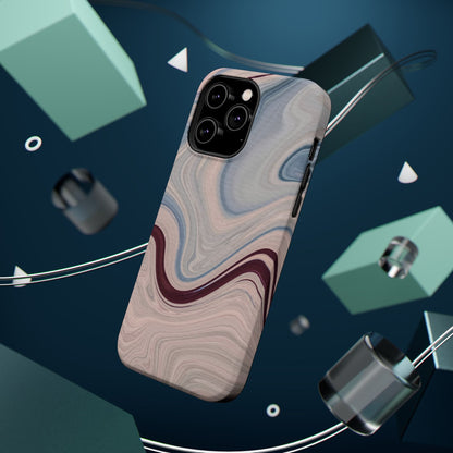 Marble Swirl Elegance – MagSafe Case with Abstract Blue & Pink Marble Art - BOGO Cases