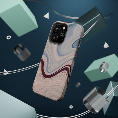 Marble Swirl Elegance – MagSafe Case with Abstract Blue & Pink Marble Art - BOGO Cases