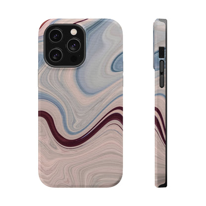 Marble Swirl Elegance – MagSafe Case with Abstract Blue & Pink Marble Art - BOGO Cases