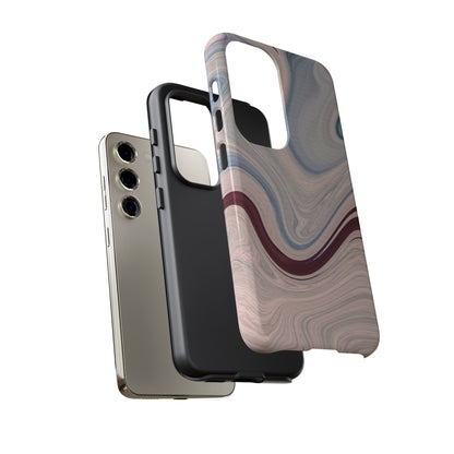 Marble Swirl Elegance – Samsung Galaxy Case in Blue & Blush Abstract Design - BOGO Cases
