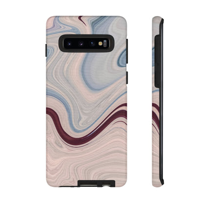 Marble Swirl Elegance – Samsung Galaxy Case in Blue & Blush Abstract Design - BOGO Cases