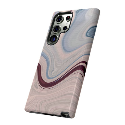 Marble Swirl Elegance – Samsung Galaxy Case in Blue & Blush Abstract Design - BOGO Cases