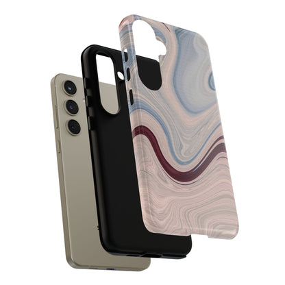 Marble Swirl Elegance – Samsung Galaxy Case in Blue & Blush Abstract Design - BOGO Cases