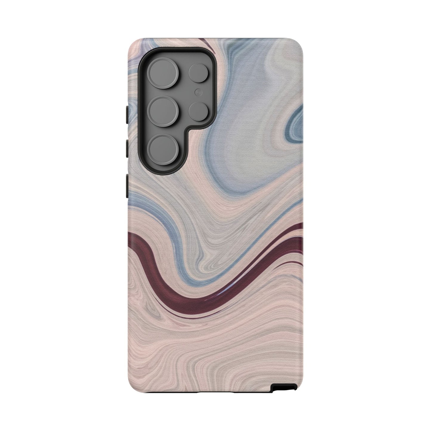 Marble Swirl Elegance – Samsung Galaxy Case in Blue & Blush Abstract Design - BOGO Cases