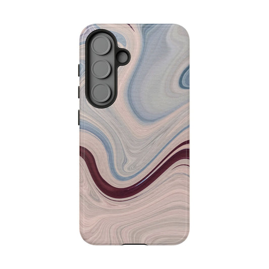 Marble Swirl Elegance – Samsung Galaxy Case in Blue & Blush Abstract Design - BOGO Cases