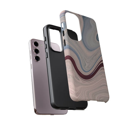 Marble Swirl Elegance – Samsung Galaxy Case in Blue & Blush Abstract Design - BOGO Cases