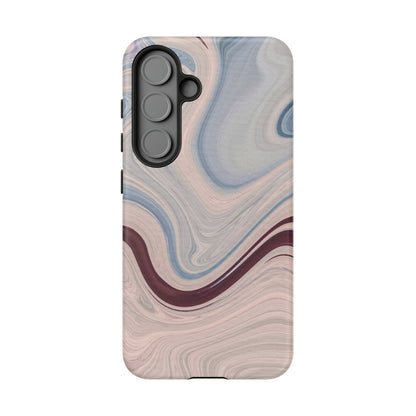 Marble Swirl Elegance – Samsung Galaxy Case in Blue & Blush Abstract Design - BOGO Cases