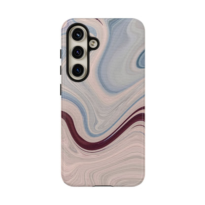 Marble Swirl Elegance – Samsung Galaxy Case in Blue & Blush Abstract Design - BOGO Cases