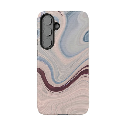 Marble Swirl Elegance – Samsung Galaxy Case in Blue & Blush Abstract Design - BOGO Cases