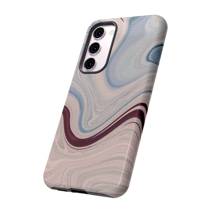Marble Swirl Elegance – Samsung Galaxy Case in Blue & Blush Abstract Design - BOGO Cases