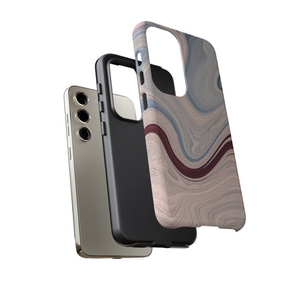 Marble Swirl Elegance – Samsung Galaxy Case in Blue & Blush Abstract Design - BOGO Cases