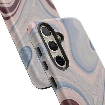 Marble Swirl Elegance – Samsung Galaxy Case in Blue & Blush Abstract Design - BOGO Cases