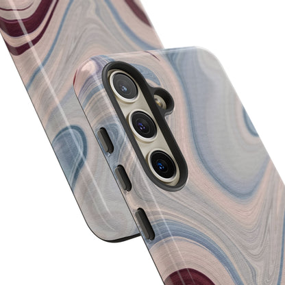 Marble Swirl Elegance – Samsung Galaxy Case in Blue & Blush Abstract Design - BOGO Cases