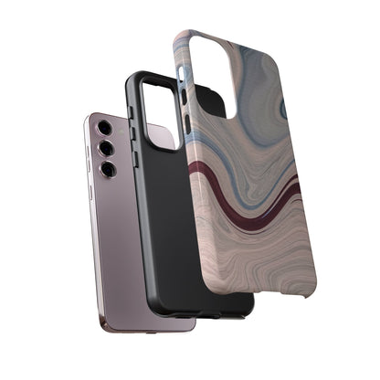 Marble Swirl Elegance – Samsung Galaxy Case in Blue & Blush Abstract Design - BOGO Cases