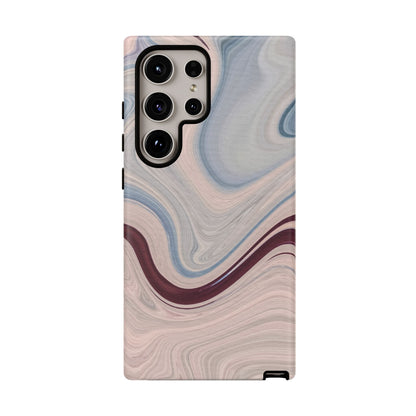 Marble Swirl Elegance – Samsung Galaxy Case in Blue & Blush Abstract Design - BOGO Cases