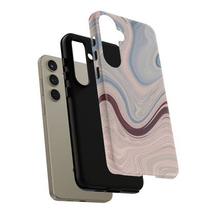 Marble Swirl Elegance – Samsung Galaxy Case in Blue & Blush Abstract Design - BOGO Cases