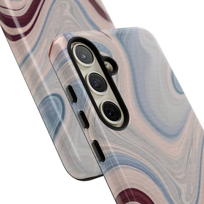 Marble Swirl Elegance – Samsung Galaxy Case in Blue & Blush Abstract Design - BOGO Cases