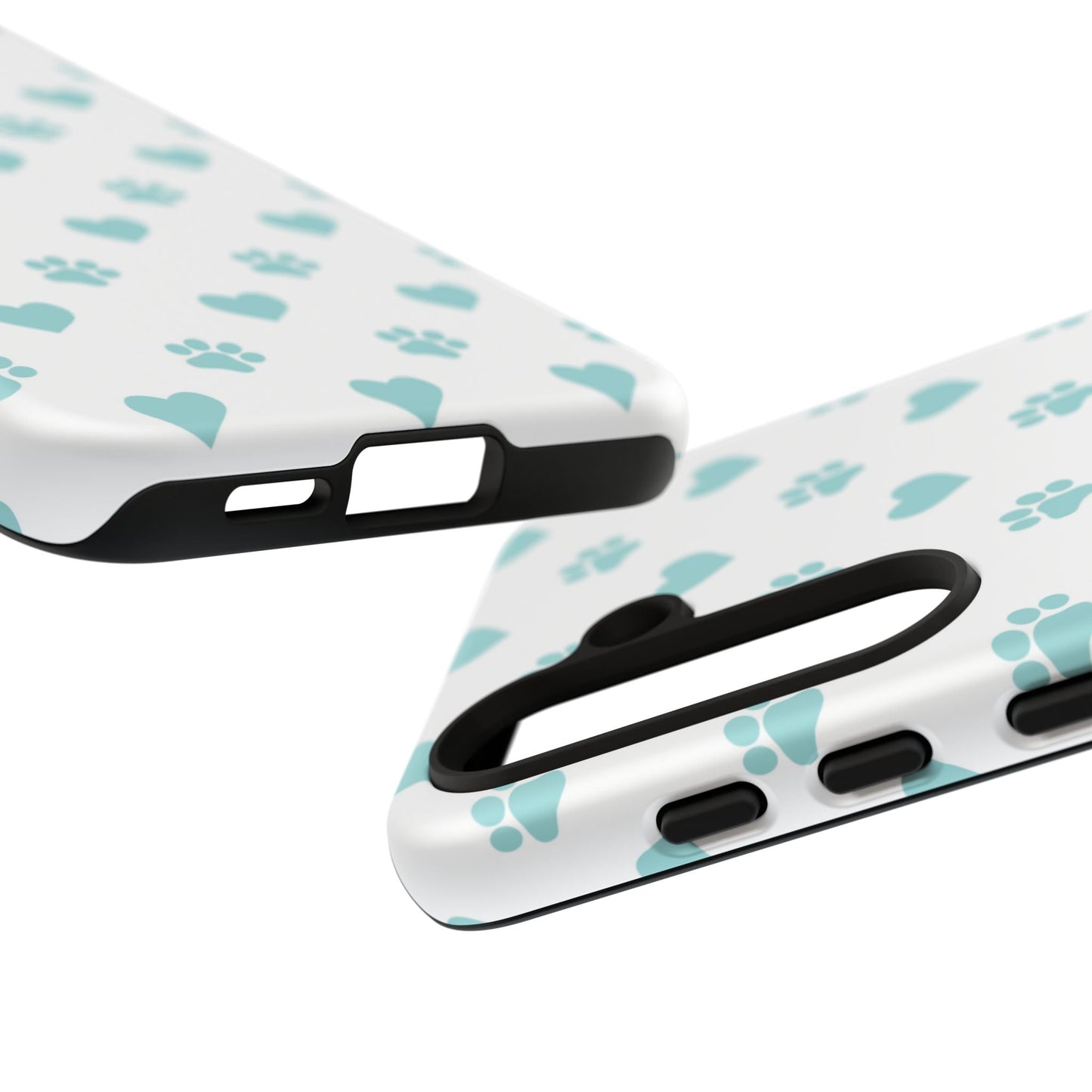 Mint Green Paw Print & Heart Samsung Galaxy Case – Cute Pet Lover’s Design - BOGO Cases