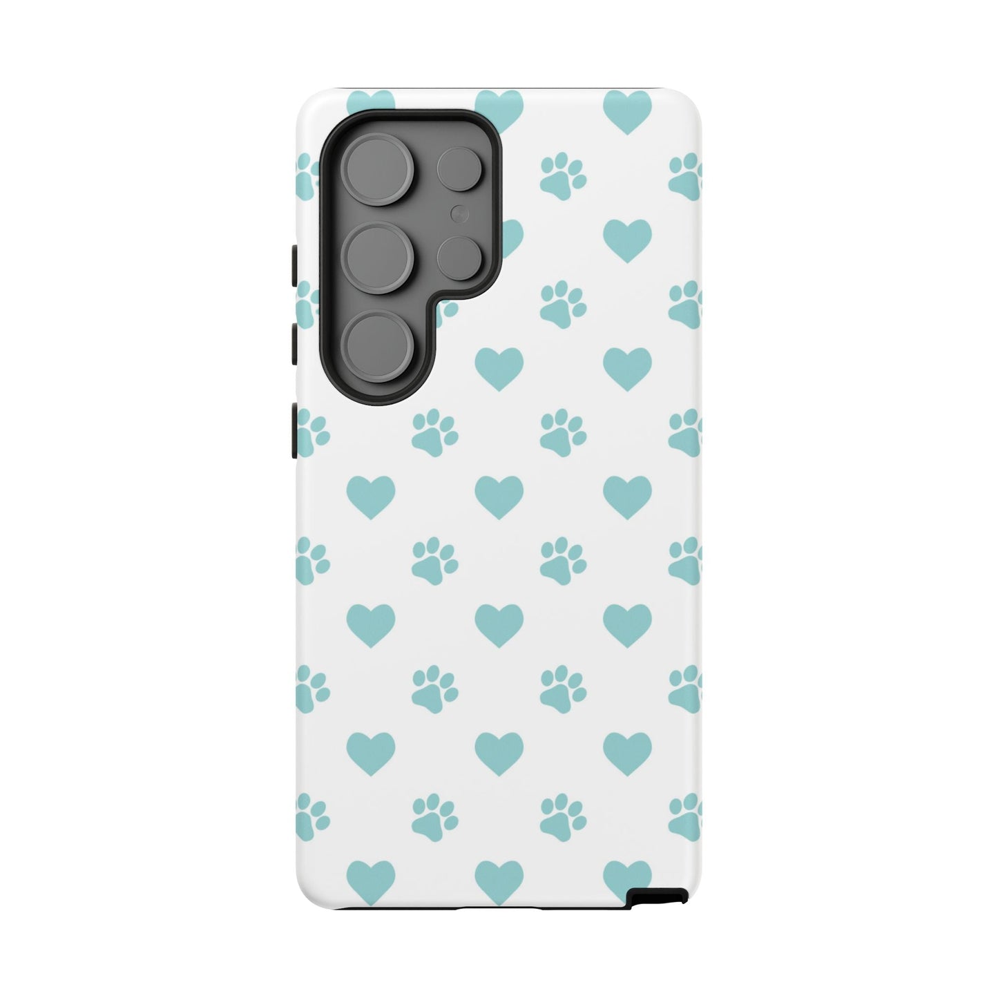 Mint Green Paw Print & Heart Samsung Galaxy Case – Cute Pet Lover’s Design - BOGO Cases