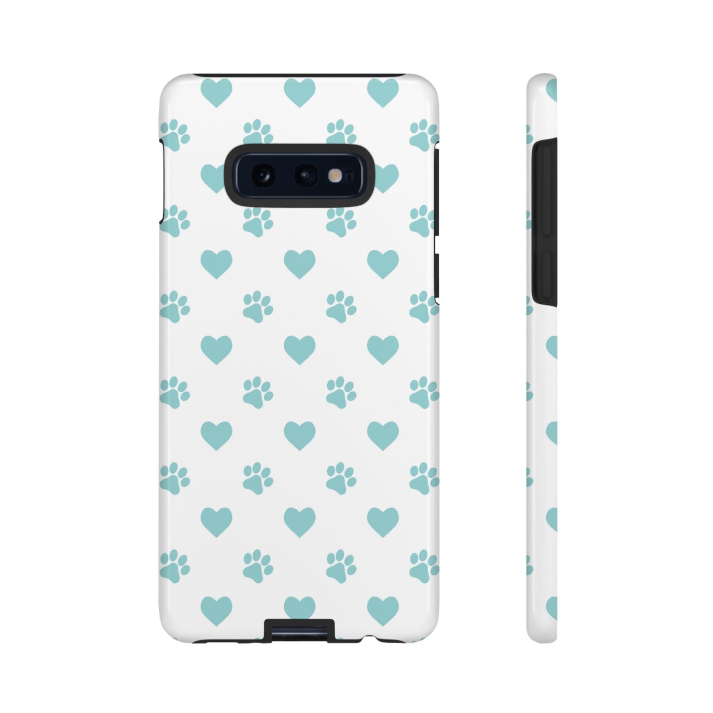 Mint Green Paw Print & Heart Samsung Galaxy Case – Cute Pet Lover’s Design - BOGO Cases