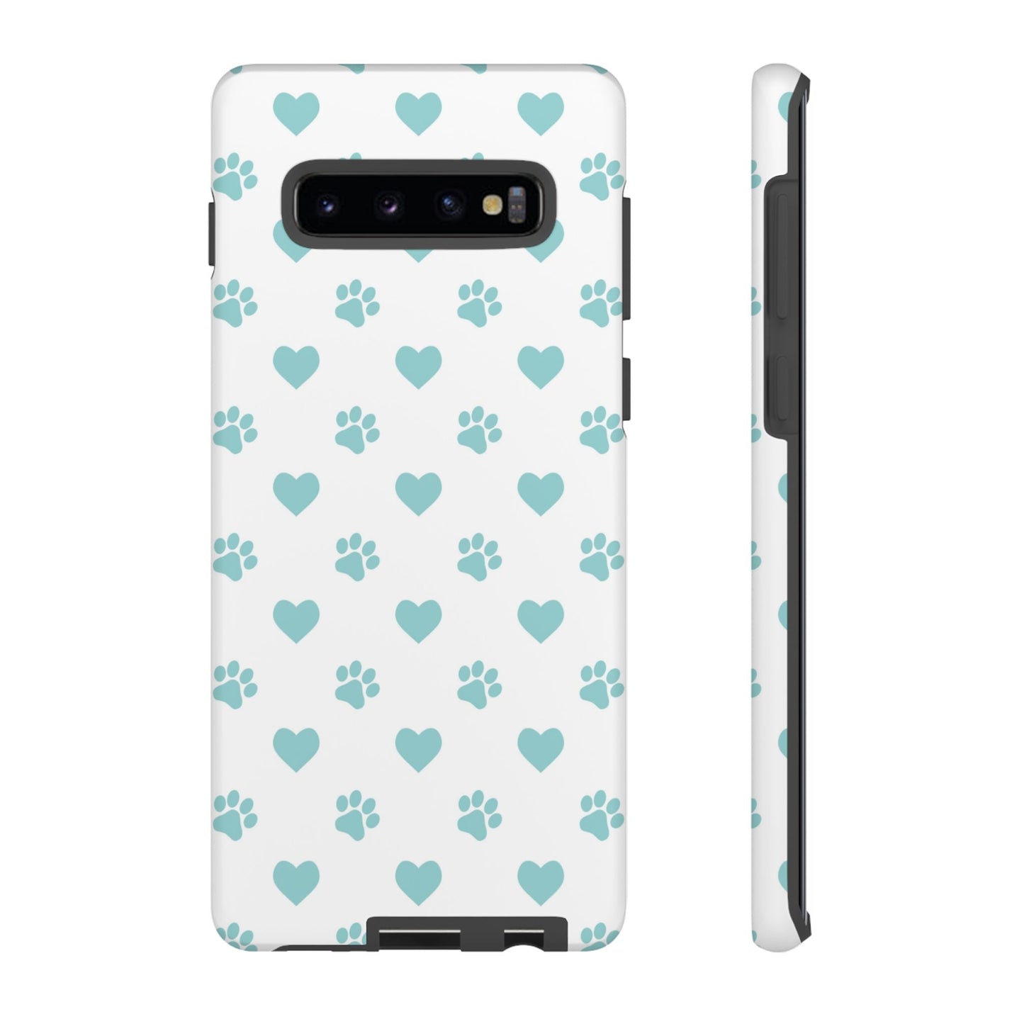 Mint Green Paw Print & Heart Samsung Galaxy Case – Cute Pet Lover’s Design - BOGO Cases