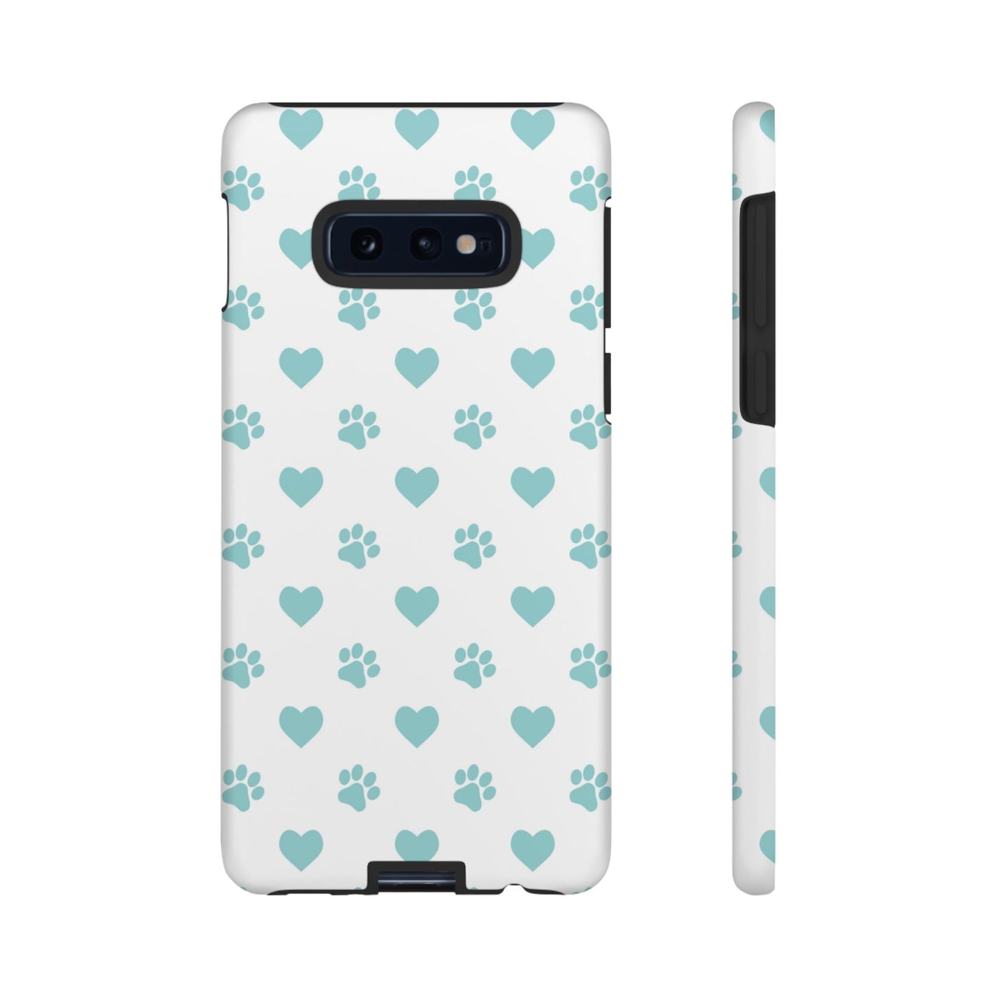 Mint Green Paw Print & Heart Samsung Galaxy Case – Cute Pet Lover’s Design - BOGO Cases
