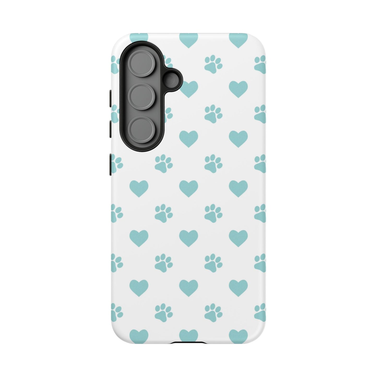 Mint Green Paw Print & Heart Samsung Galaxy Case – Cute Pet Lover’s Design - BOGO Cases