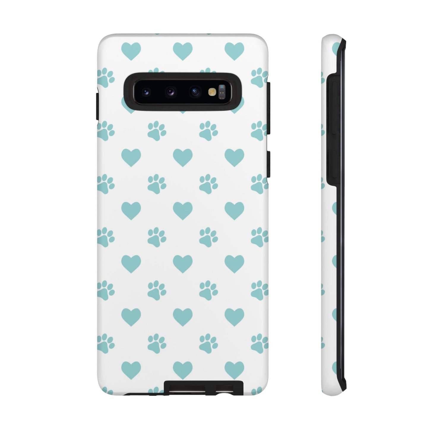 Mint Green Paw Print & Heart Samsung Galaxy Case – Cute Pet Lover’s Design - BOGO Cases