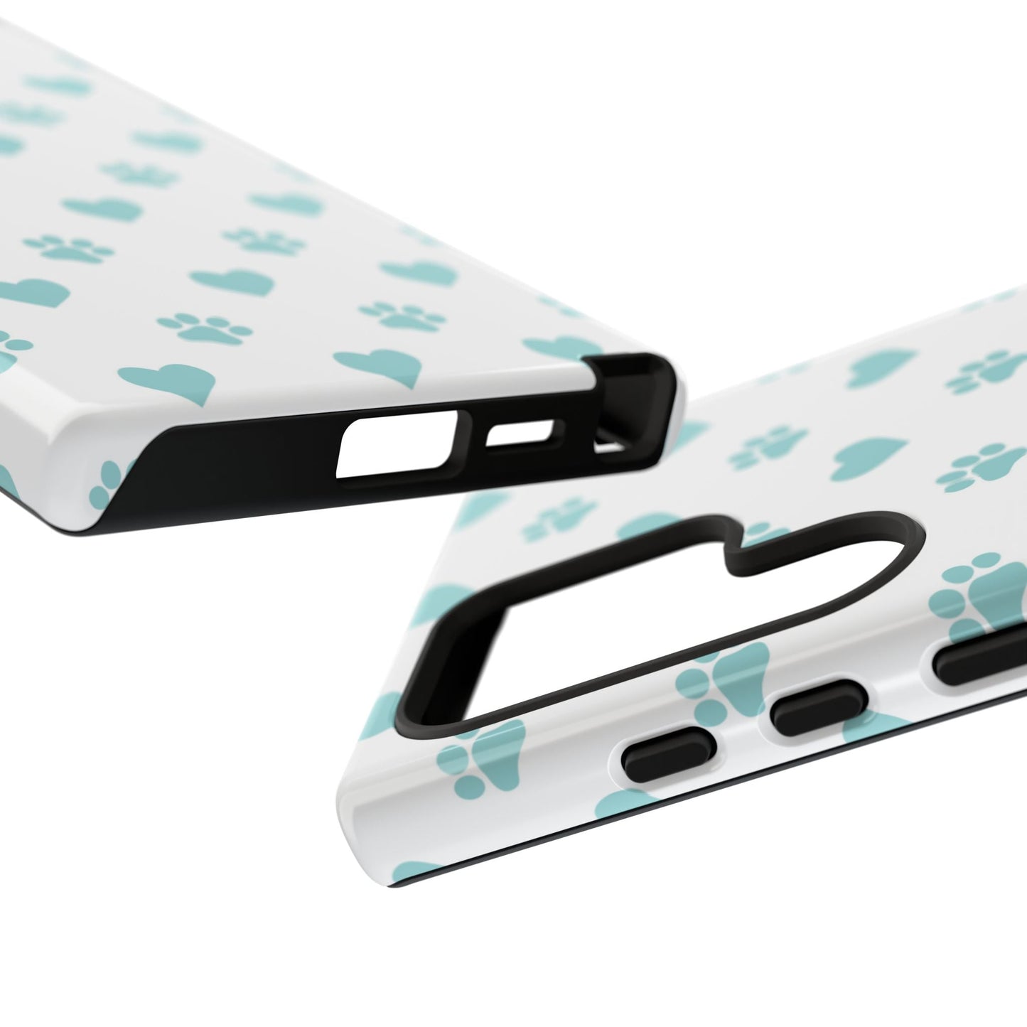 Mint Green Paw Print & Heart Samsung Galaxy Case – Cute Pet Lover’s Design - BOGO Cases