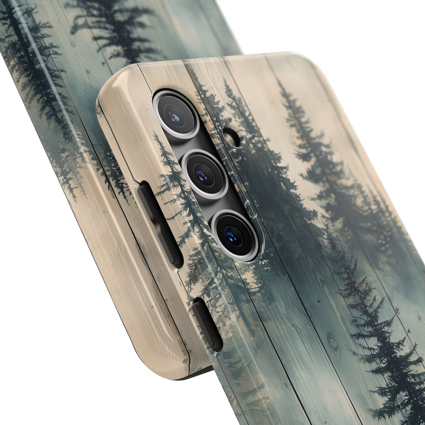 Misty Pine Forest Samsung Galaxy Case - Nature - Inspired Wood Design Protective Cover - BOGO Cases