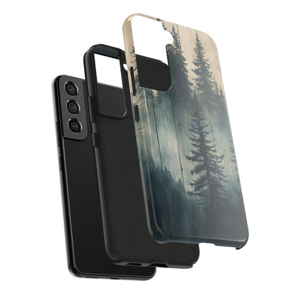 Misty Pine Forest Samsung Galaxy Case - Nature - Inspired Wood Design Protective Cover - BOGO Cases