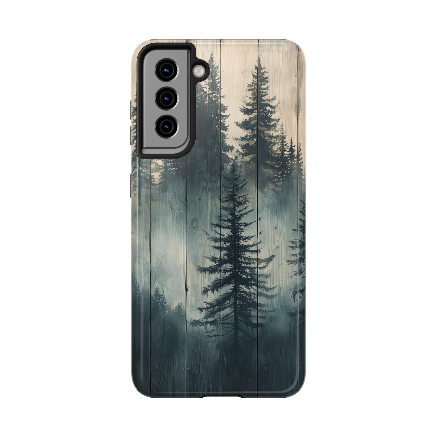 Misty Pine Forest Samsung Galaxy Case - Nature - Inspired Wood Design Protective Cover - BOGO Cases