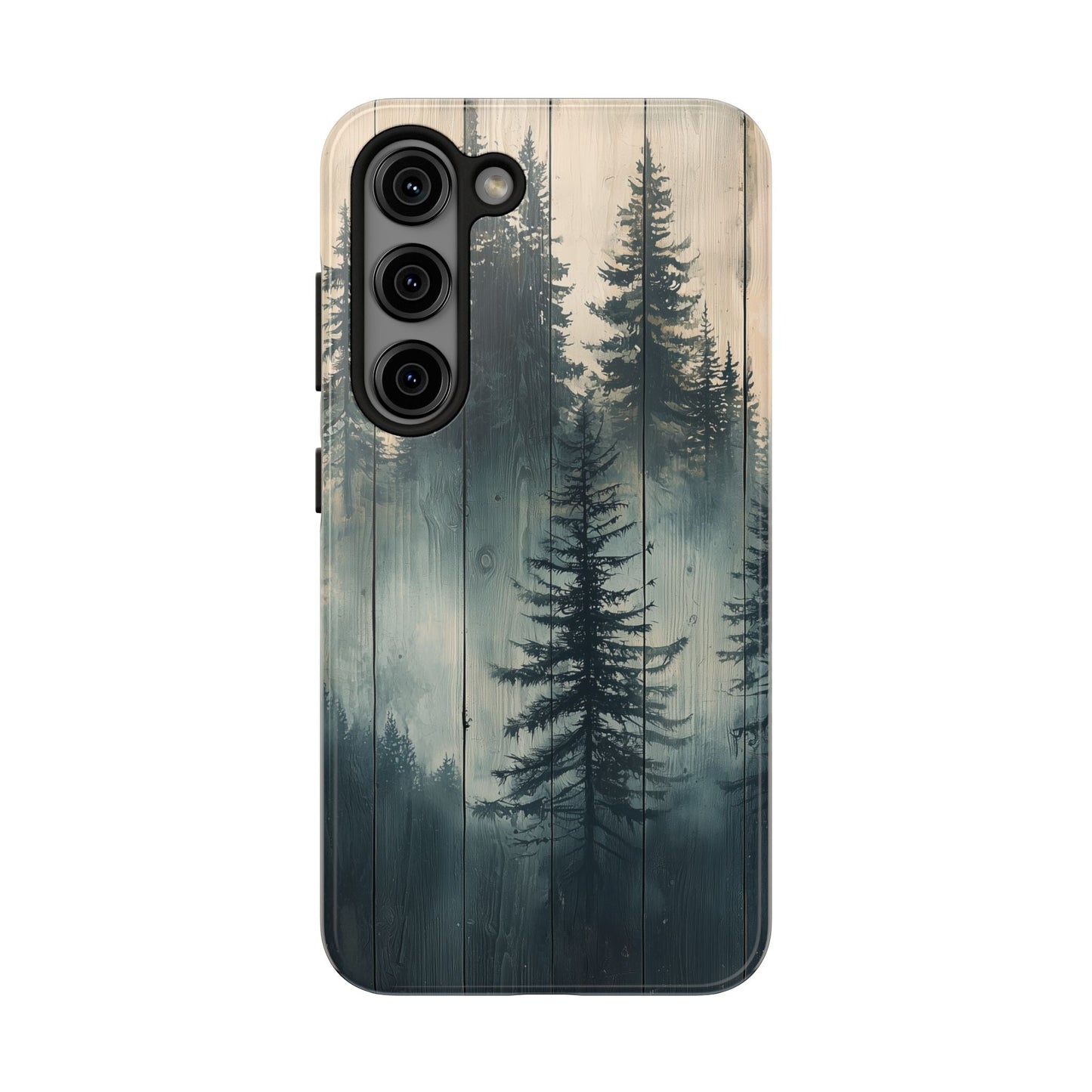 Misty Pine Forest Samsung Galaxy Case - Nature - Inspired Wood Design Protective Cover - BOGO Cases