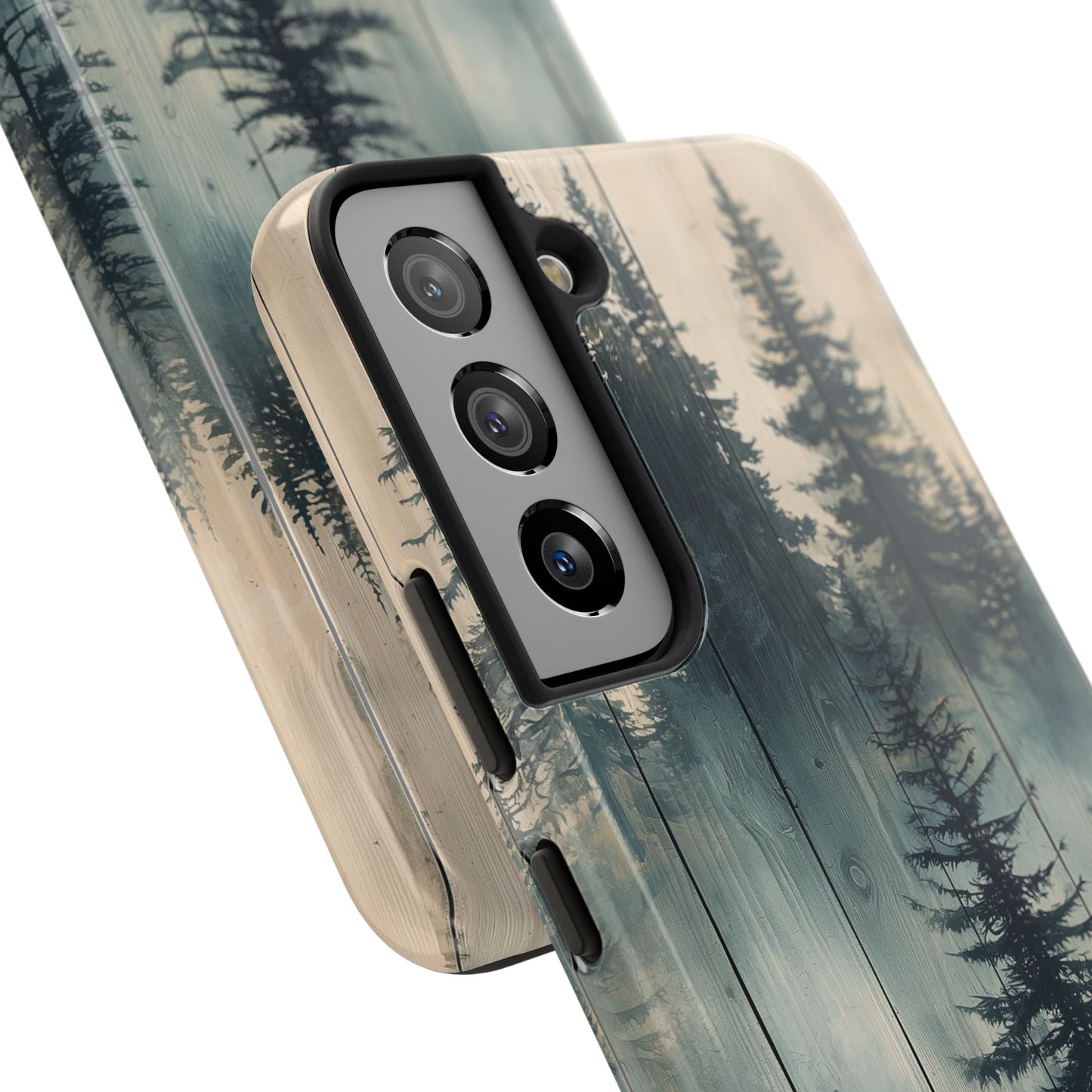 Misty Pine Forest Samsung Galaxy Case - Nature - Inspired Wood Design Protective Cover - BOGO Cases