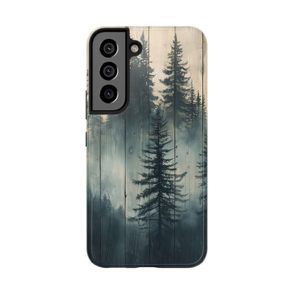 Misty Pine Forest Samsung Galaxy Case - Nature - Inspired Wood Design Protective Cover - BOGO Cases