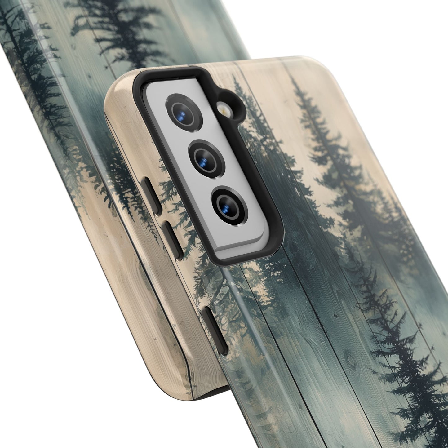 Misty Pine Forest Samsung Galaxy Case - Nature - Inspired Wood Design Protective Cover - BOGO Cases