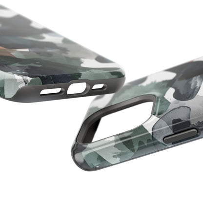 Moody Abstract Watercolor MagSafe Case – Dark Green and Earthy Brown with MagSafe Compatibility - BOGO Cases