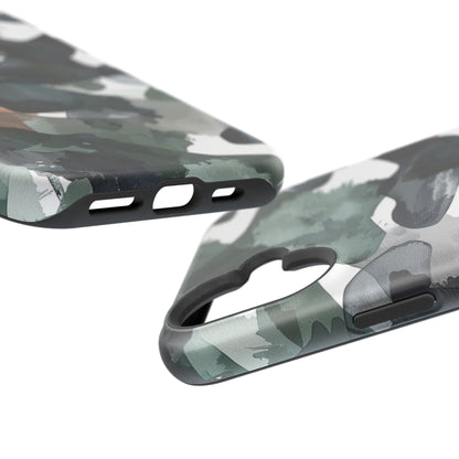 Moody Abstract Watercolor MagSafe Case – Dark Green and Earthy Brown with MagSafe Compatibility - BOGO Cases