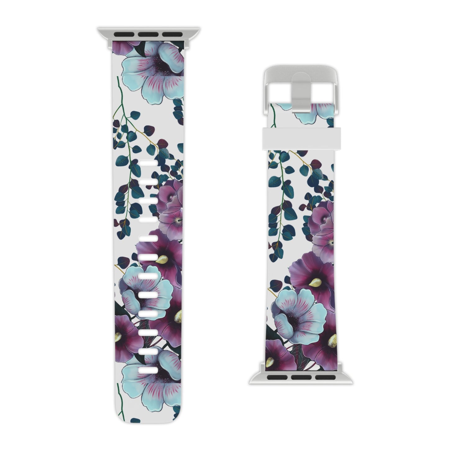 Moody Purple & Teal Floral Apple Watch Band - BOGO Cases