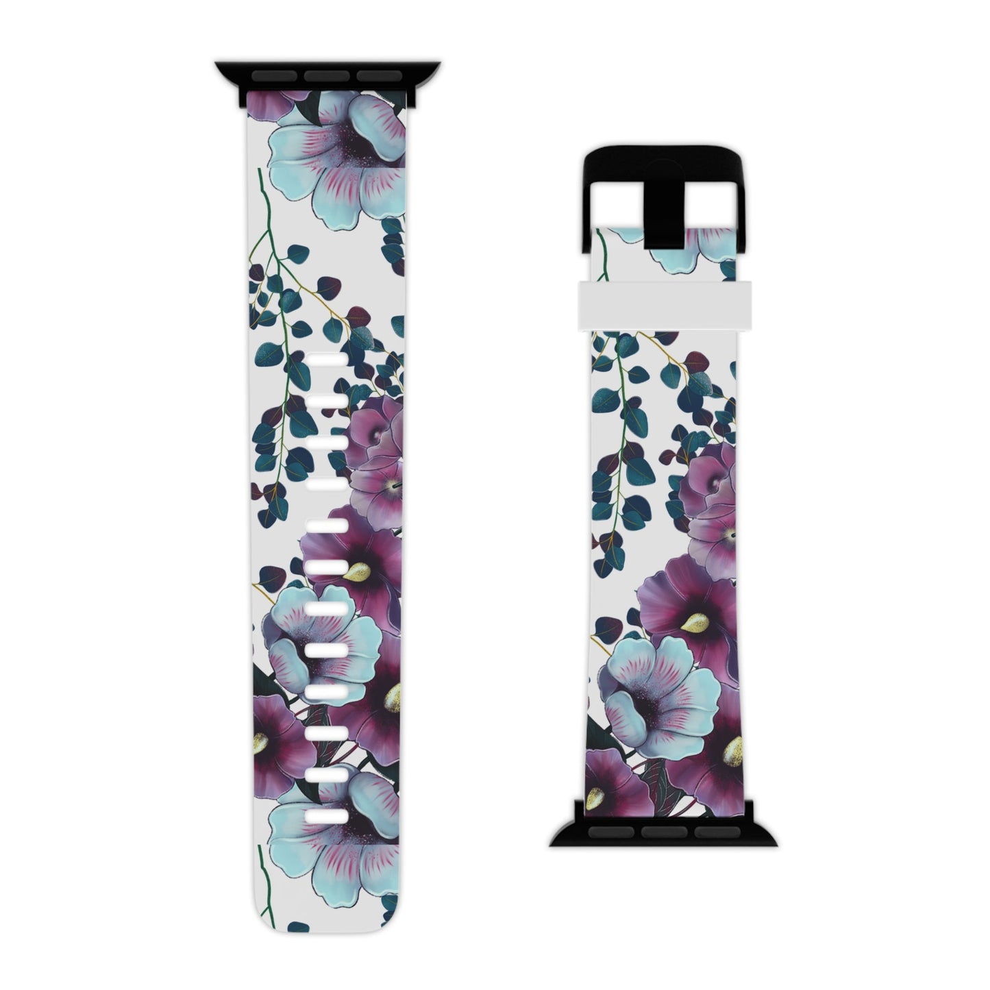 Moody Purple & Teal Floral Apple Watch Band - BOGO Cases