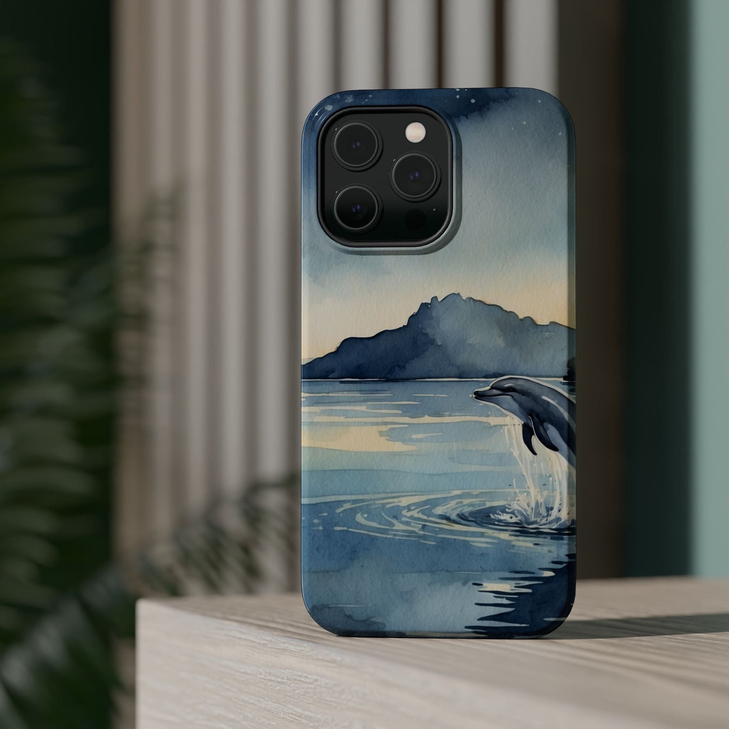 Moonlight Dolphin Watercolor MagSafe iPhone Case - BOGO Cases