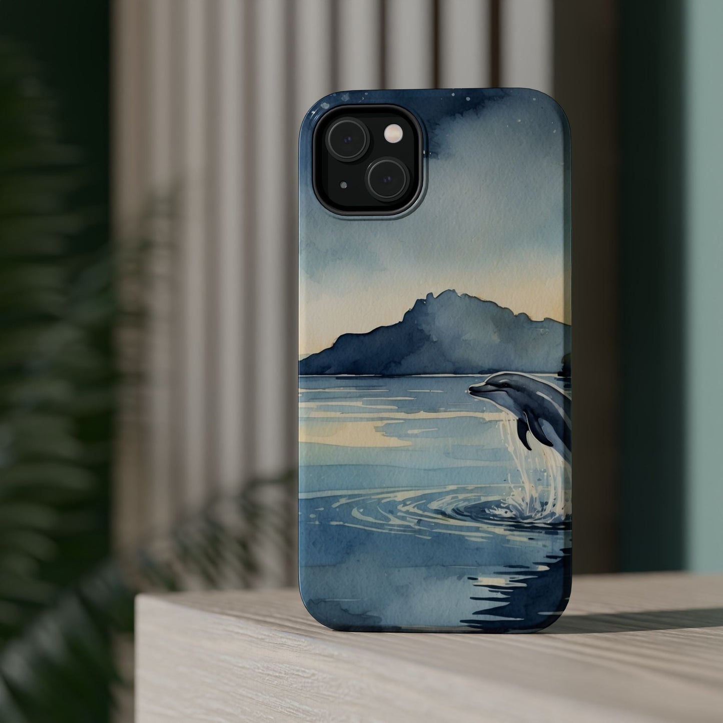 Moonlight Dolphin Watercolor MagSafe iPhone Case - BOGO Cases