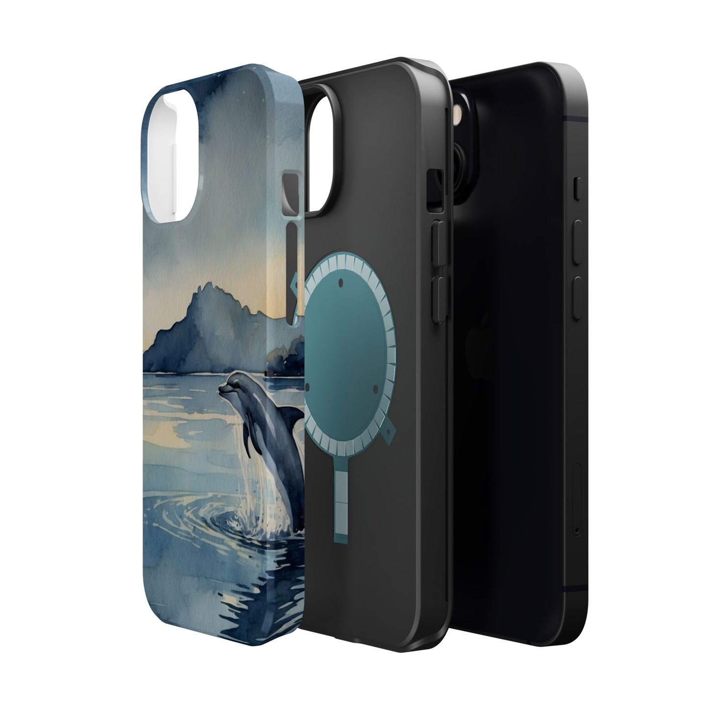 Moonlight Dolphin Watercolor MagSafe iPhone Case - BOGO Cases
