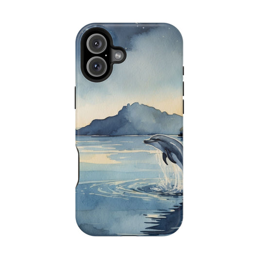 Moonlight Dolphin Watercolor MagSafe iPhone Case - BOGO Cases