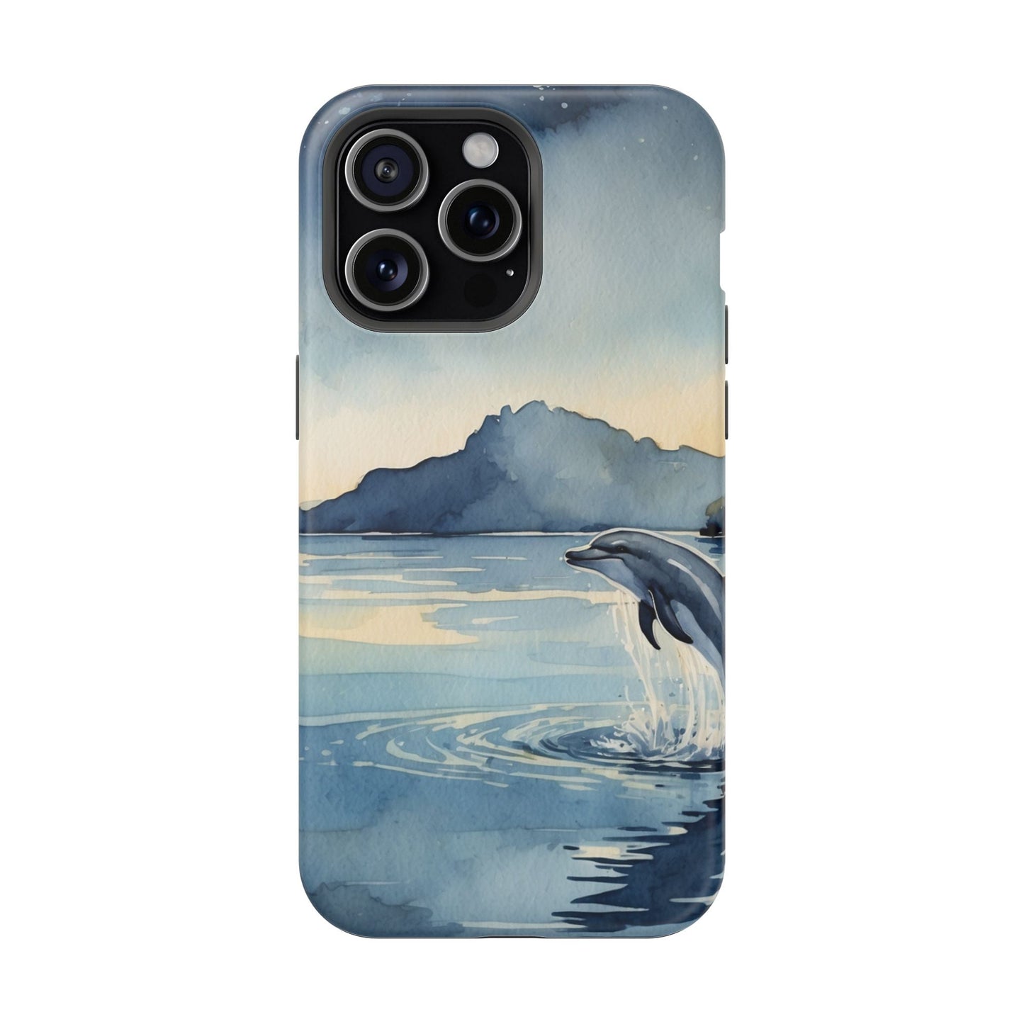 Moonlight Dolphin Watercolor MagSafe iPhone Case - BOGO Cases