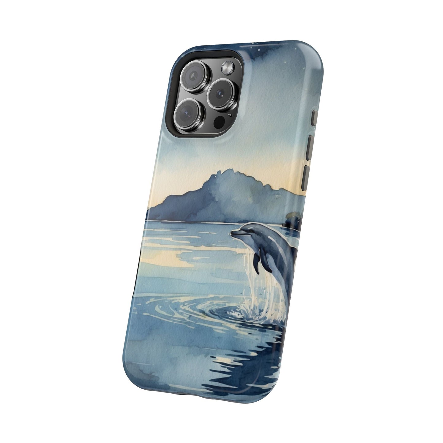 Moonlight Dolphin Watercolor MagSafe iPhone Case - BOGO Cases